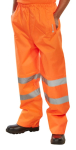 Padded Thermal Lined EN ISO 20471 Rain Trousers Orange XXL