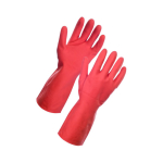 Red Household Latex Rubber Gloves Large
