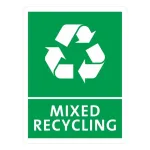 Jantex Slim Bin Label - Mixed Recycling
