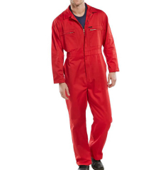 Polycotton Boilersuit with Zip Red