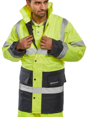 Hi Viz Jacket Yellow and Navy