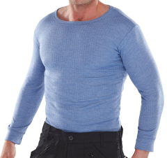 Long Sleeved Thermal Vest Blue Small