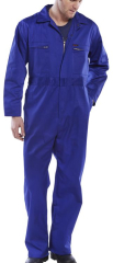 Polycotton Boilersuit with Zip Royal Blue