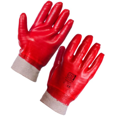 PVC Full Dip Knit Wrist Glove Large Pack 12