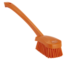 Vikan Washing Brush with long handle, 415 mm, Hard Orange