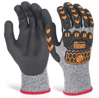 Glovezilla Nitrile Coated Palm Coated Glove Grey
