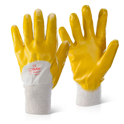 Nitrile Glove with Knit Wrist and Palm Coated Size 08