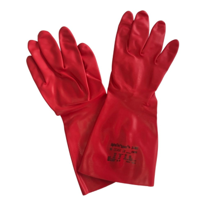 Ansell Solvex Chemical Resistant Nitrile Gloves Red Size 7