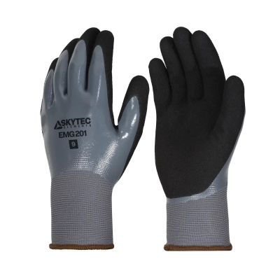 Globus Multi Purpose Polyester Fully Coated Nitrile Double Dipped Glove Pack 10