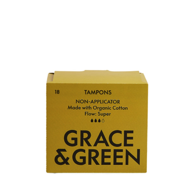 Organic Cotton Non Applicator Tampons Super Pack 18