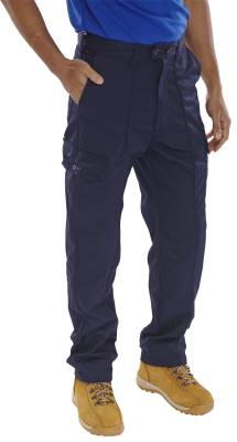 Polycotton Trousers Short Leg Navy 38