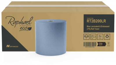 Raphael 2 Ply Blue Roll Towel