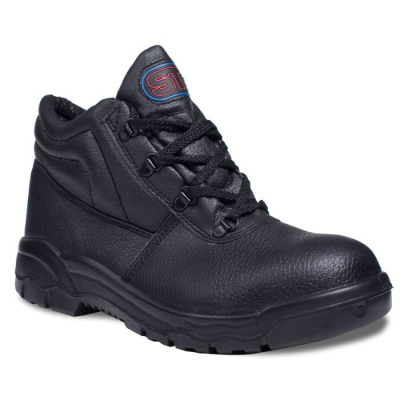 Supertouch Black Leather Chukka Boot With Midsole