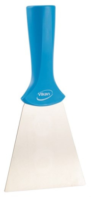 Vikan Stainless Steel Scraper with Threaded Handle, 100 mm, Blue