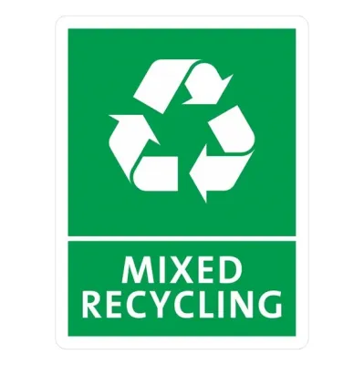 Jantex Slim Bin Label - Mixed Recycling