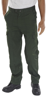 Polycotton Trousers Bottle Green